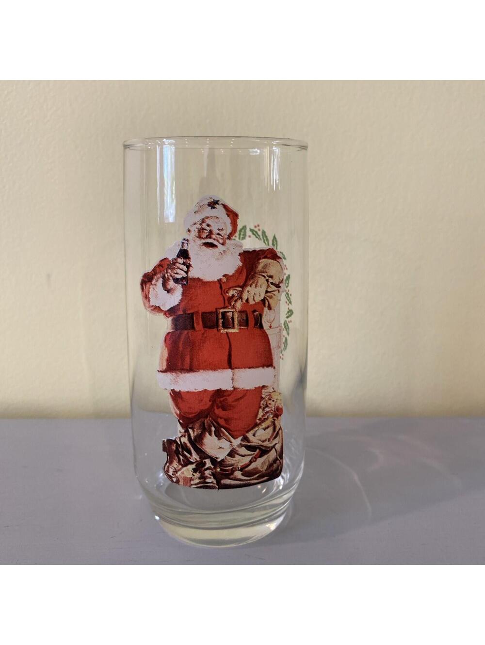 Vintage 1946 Haddon Sundblom Coca-Cola Santa Christmas Glass Two of Three Series